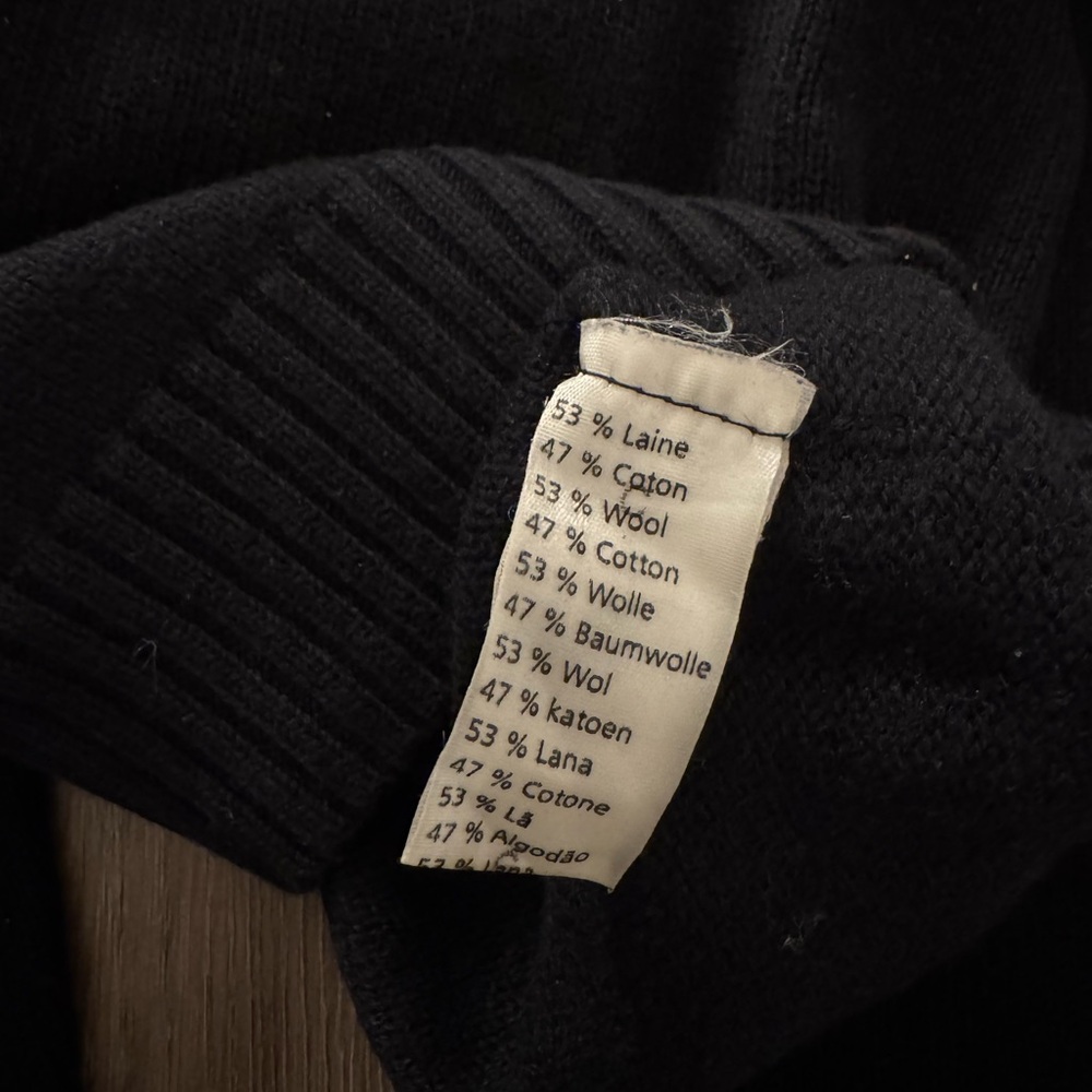 Lacoste Black Crewneck Sweater with White Logo - Picture 6 of 6